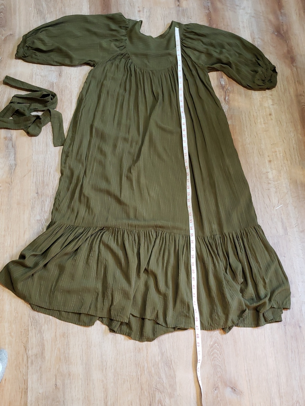 NWOT Kara Thoms Greta Dress In "Olive", Size Small - Picture 14 of 16